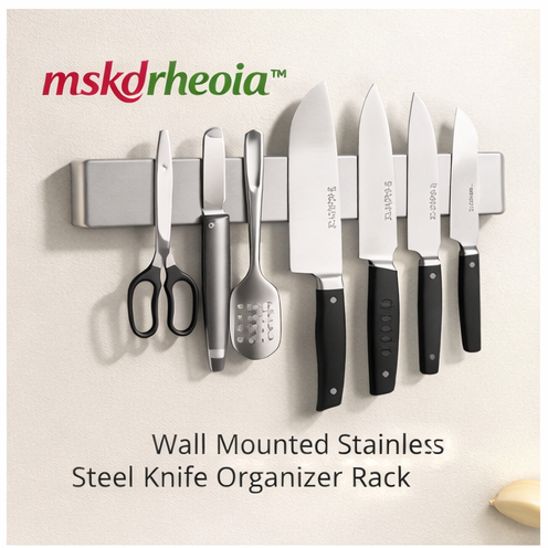 mskdrheoia™ Magnetic Knife Holder Strip – Wall Mounted Stainless Steel Knife Organizer Rack