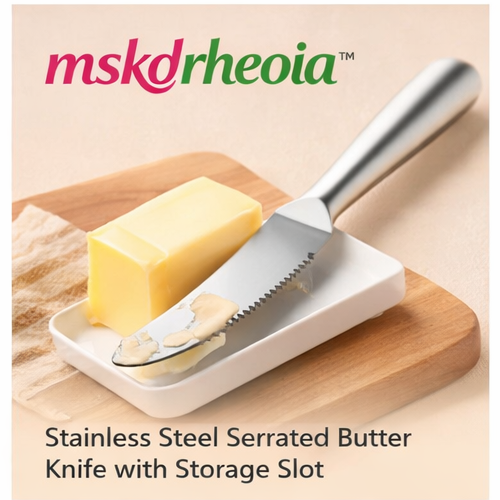 mskdrheoia™ Butter Spreader Knife – Stainless Steel Serrated Butter Knife