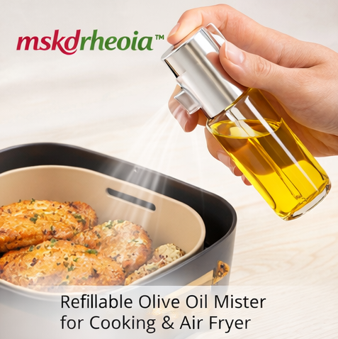 mskdrheoia™ Oil Sprayer Bottle – Refillable Olive Oil Mister for Cooking & Air Fryer